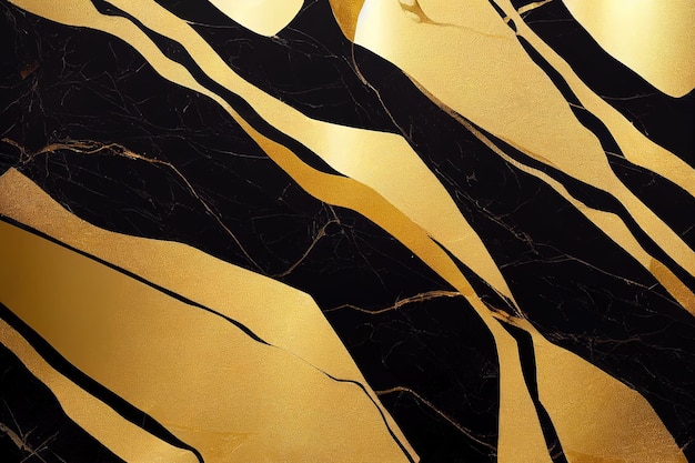 Black and gold background with marble effect