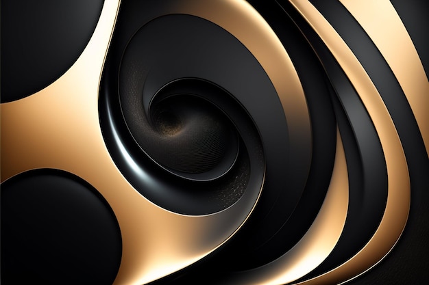 Black and gold background with a spiral design