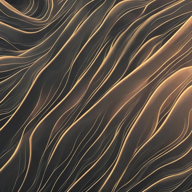 A black and gold background with a wavy pattern