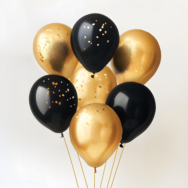 Black and Gold Balloon for Birthday Celebration