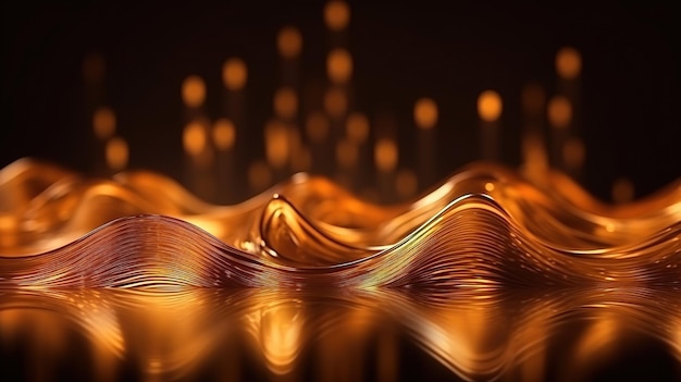 Black and Gold Bokeh Shiny Abstract Background Generative AI