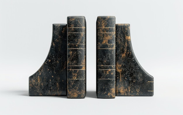 Black and Gold Bookend Pair