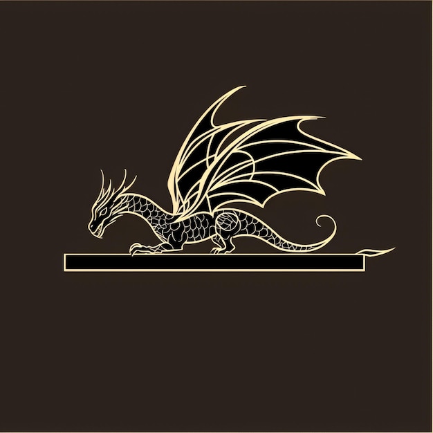 Photo black and gold dragon illustration