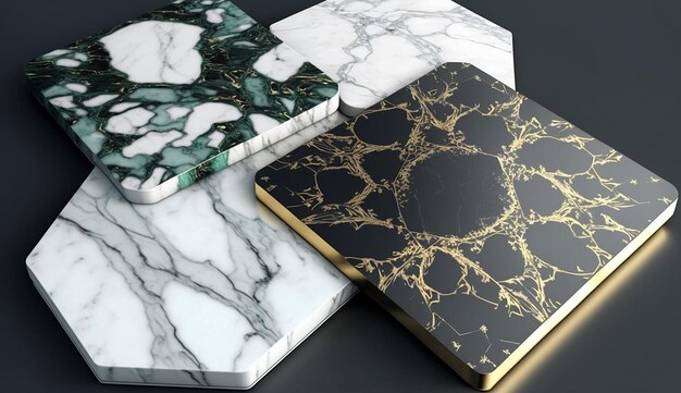 Black gold floor marble pattern texture tiles pictures AI Generated image