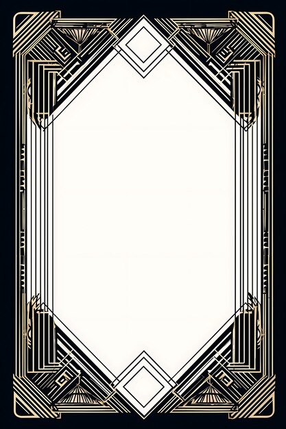 Photo a black and gold frame with a gold design on the bottom