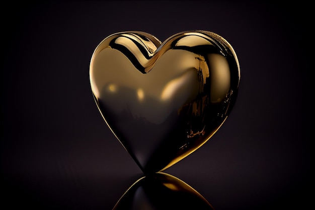 Black and gold heart shapegenerative ai