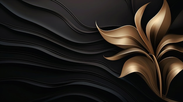 a black and gold image of a black and gold wallpaper with a gold design