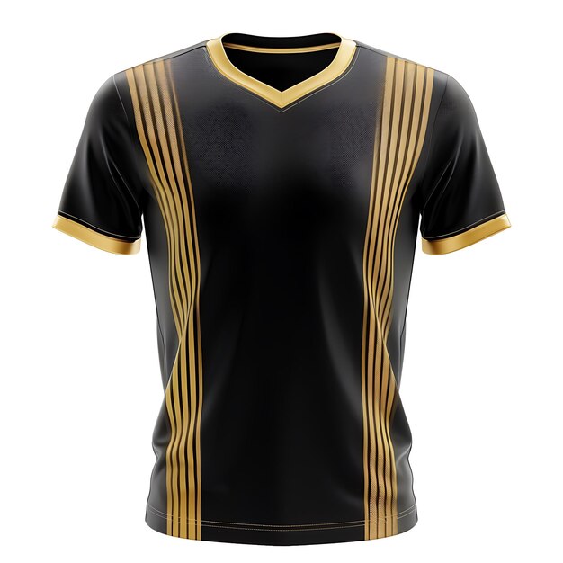 Photo a black and gold jersey with the word  soccer  on it