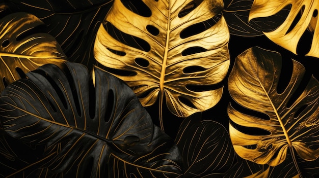 A black and gold leaf background with the word jungle on it.