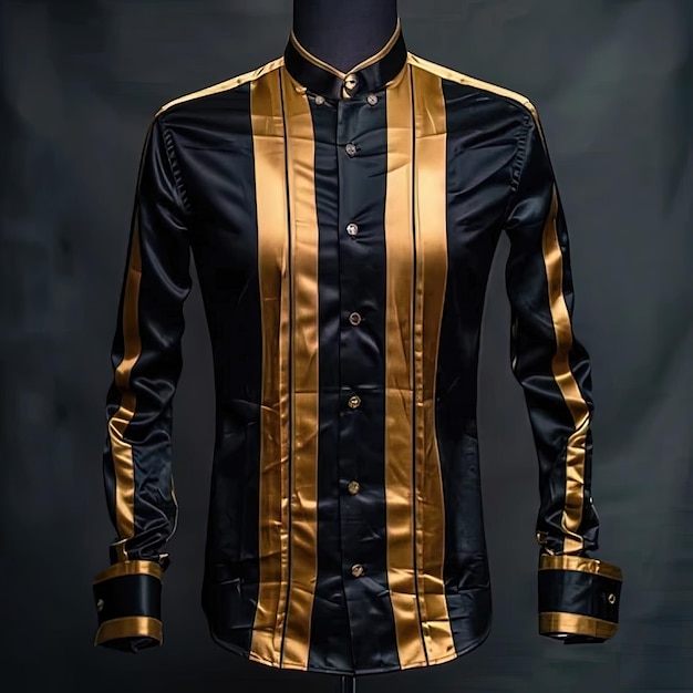 Photo a black and gold leather jacket captured beautifully