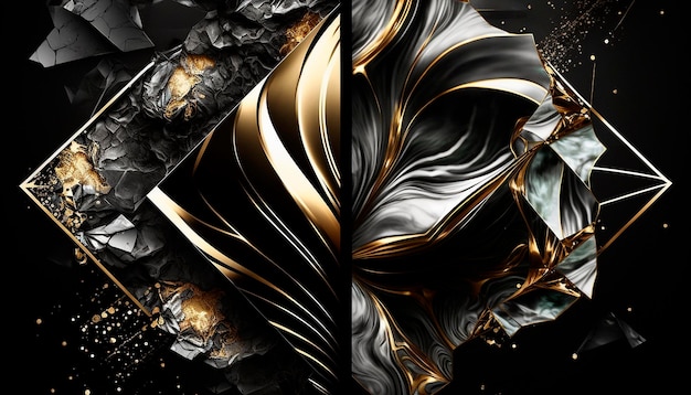 Black and Gold Luxury Background generative ai