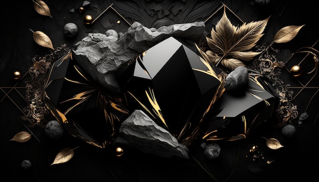 Black and Gold Luxury Background generative ai