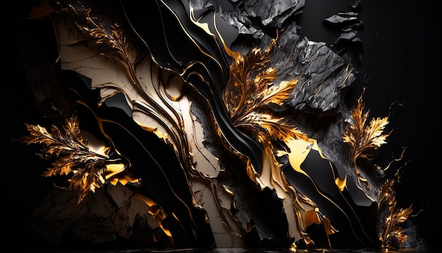 Black and Gold Luxury Background generative ai