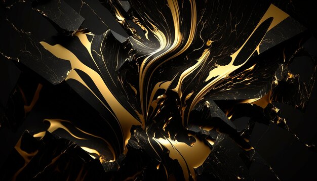 Black and Gold Luxury Background generative ai