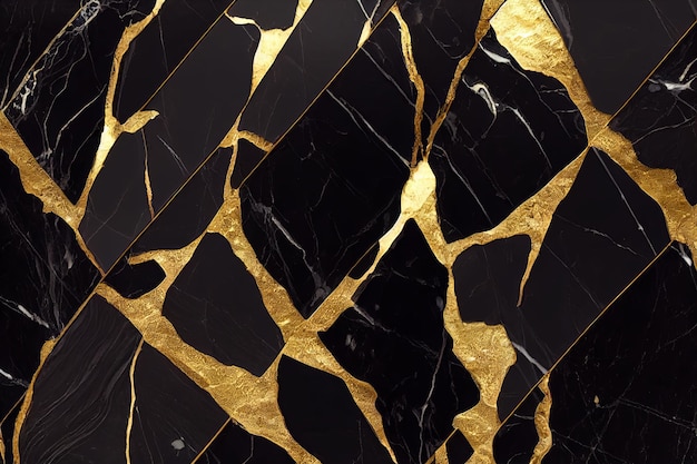 Black and gold marble abstract background