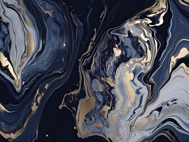 A black and gold marble background with a blue and gold marble pattern.