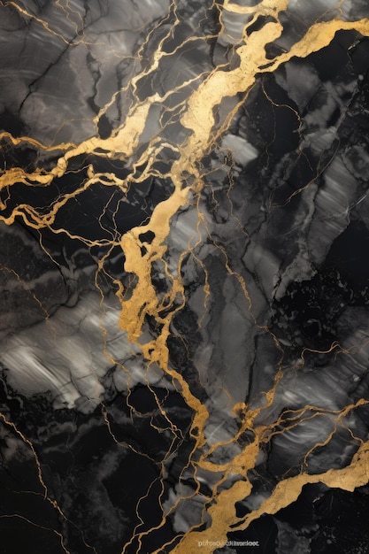 Black and Gold Marble Background