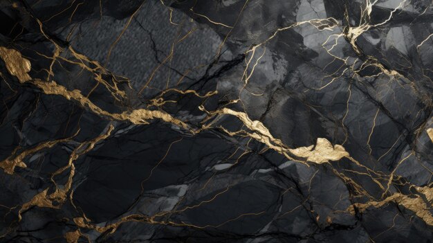 Black and Gold Marble Background