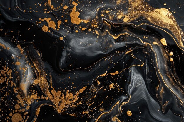 Black and Gold Marble CloseUp