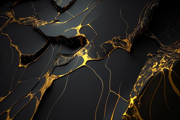 Black and Gold marble texture background AIgenerated