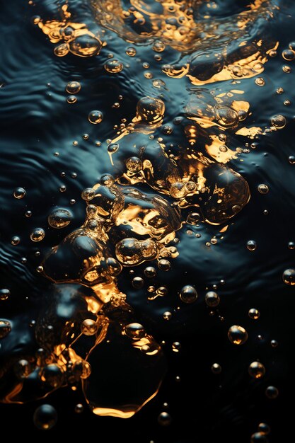 Black and gold ocean AI generative