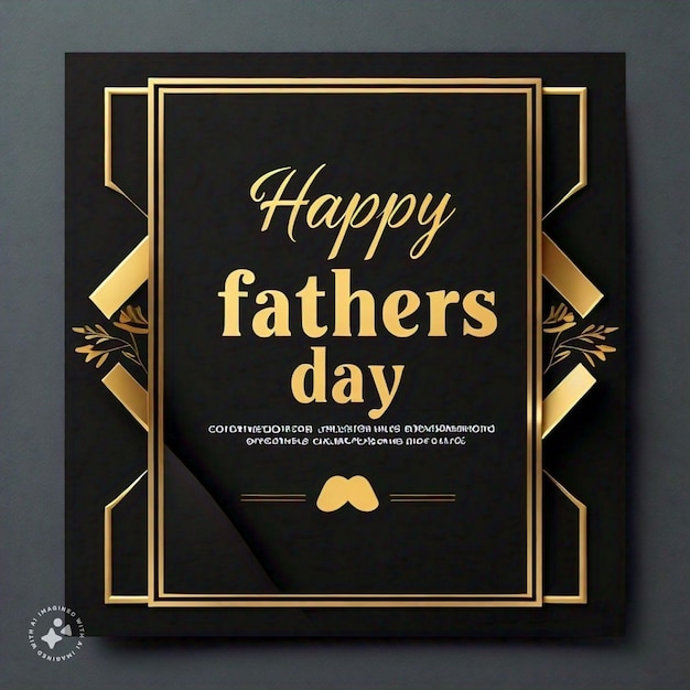 Photo a black and gold picture of a happy fathers day