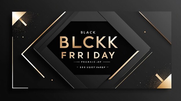 Photo a black and gold poster for black friday is displayed on a black background