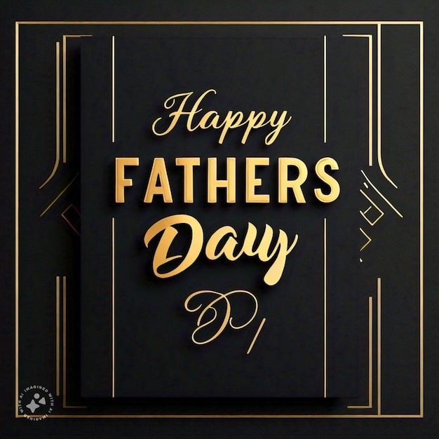 a black and gold poster for dads day with a gold and black background