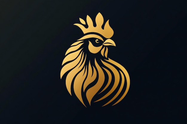 a black and gold rooster with a gold design on it