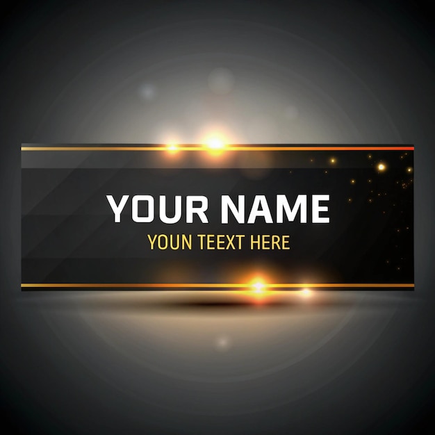 a black and gold sign that says your name on it