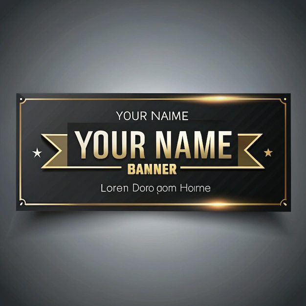 a black and gold sign that says your name on it