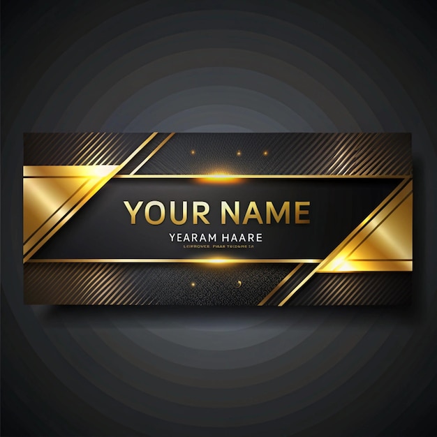 a black and gold sign that says your name  on it