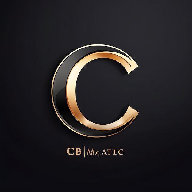 a black and gold square with the letter c on it