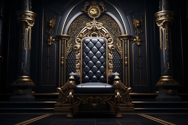 a black and gold throne