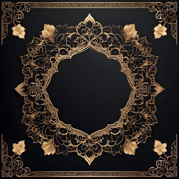 Photo black golden luxurious wedding event and invitation card design