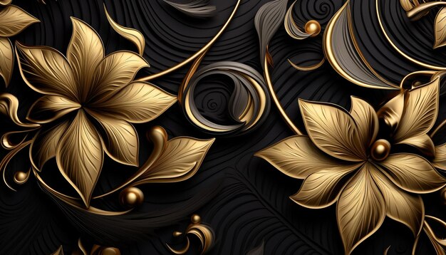 black and golden luxury elegant seamless pattern