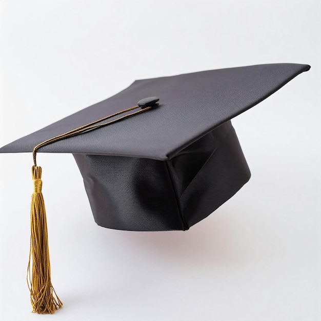 Black Graduation Cap with Gold Tassel