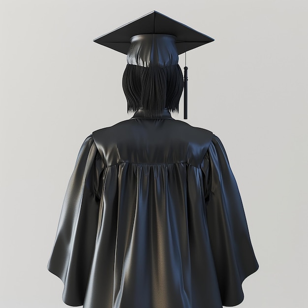 Photo a black graduation gown with a tassel on the top