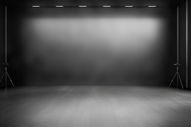 a black and gray walls empty studio generative AI