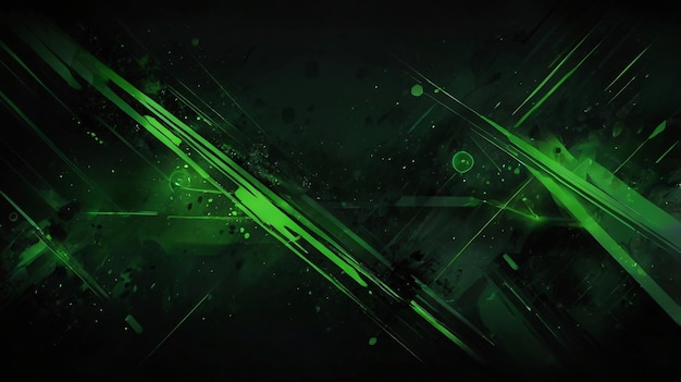 Black and green abstract gaming background Generative Ai