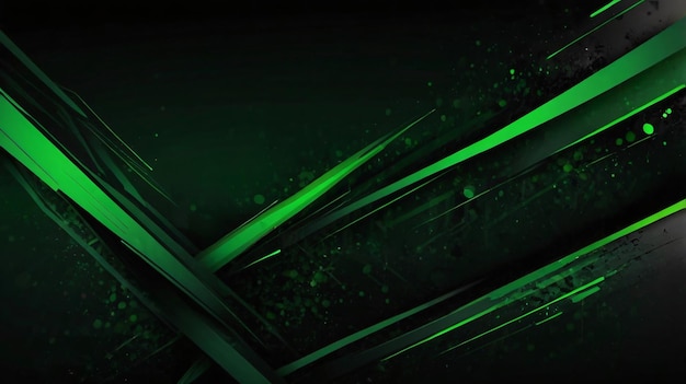 Black and green abstract gaming background Generative Ai