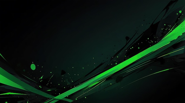 Black and green abstract gaming background Generative Ai