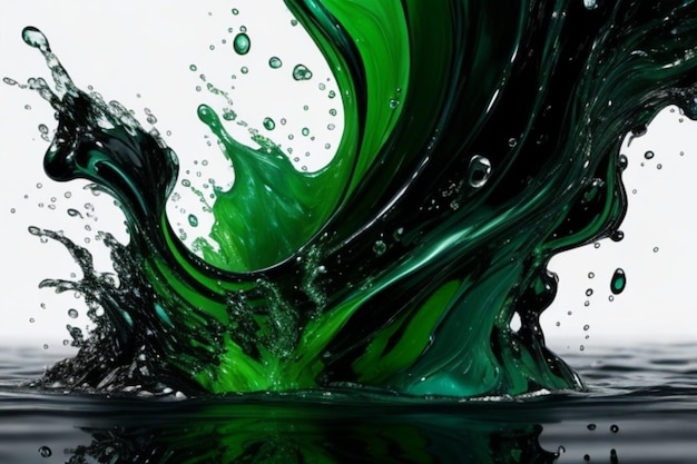 Black and green water colour background