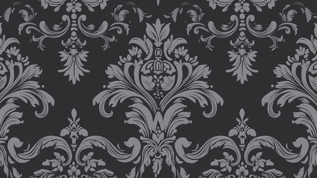 A black and grey wallpaper with a floral design.