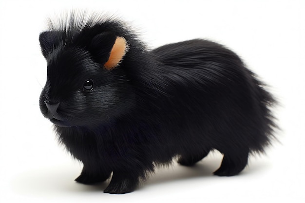 Black guinea pig isolated on a white background Studio shot