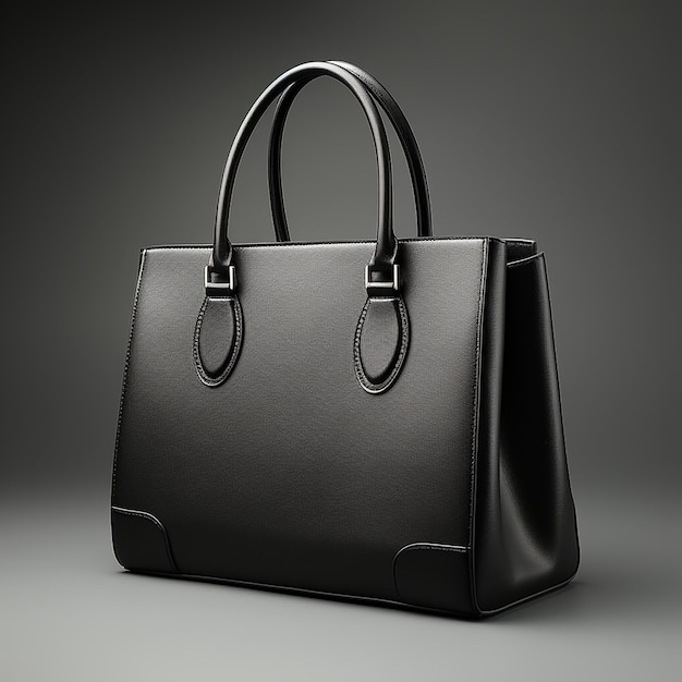 black handbag on gray background Mock ups