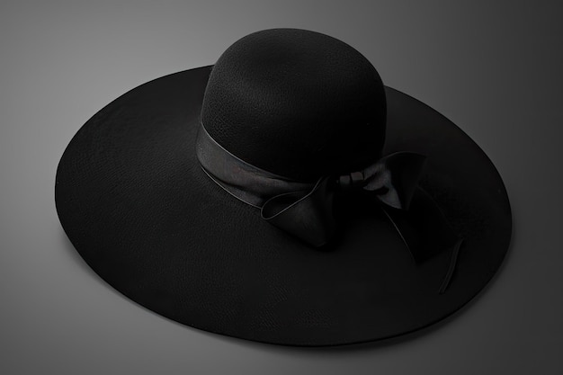 Photo a black hat with a bow on the top