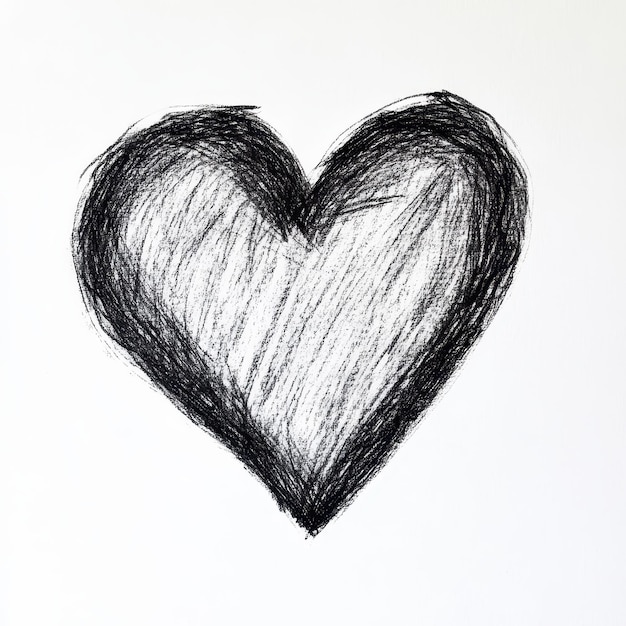 a black heart drawn on a white paper