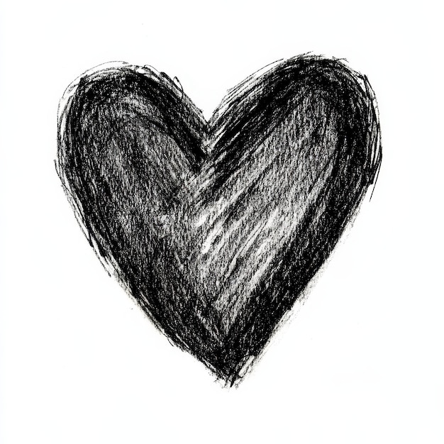 a black heart with a white background and a black heart drawn in the middle