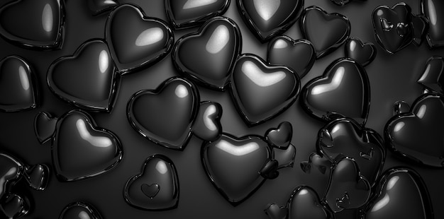 Photo black hearts plain minimalistic wallpaper